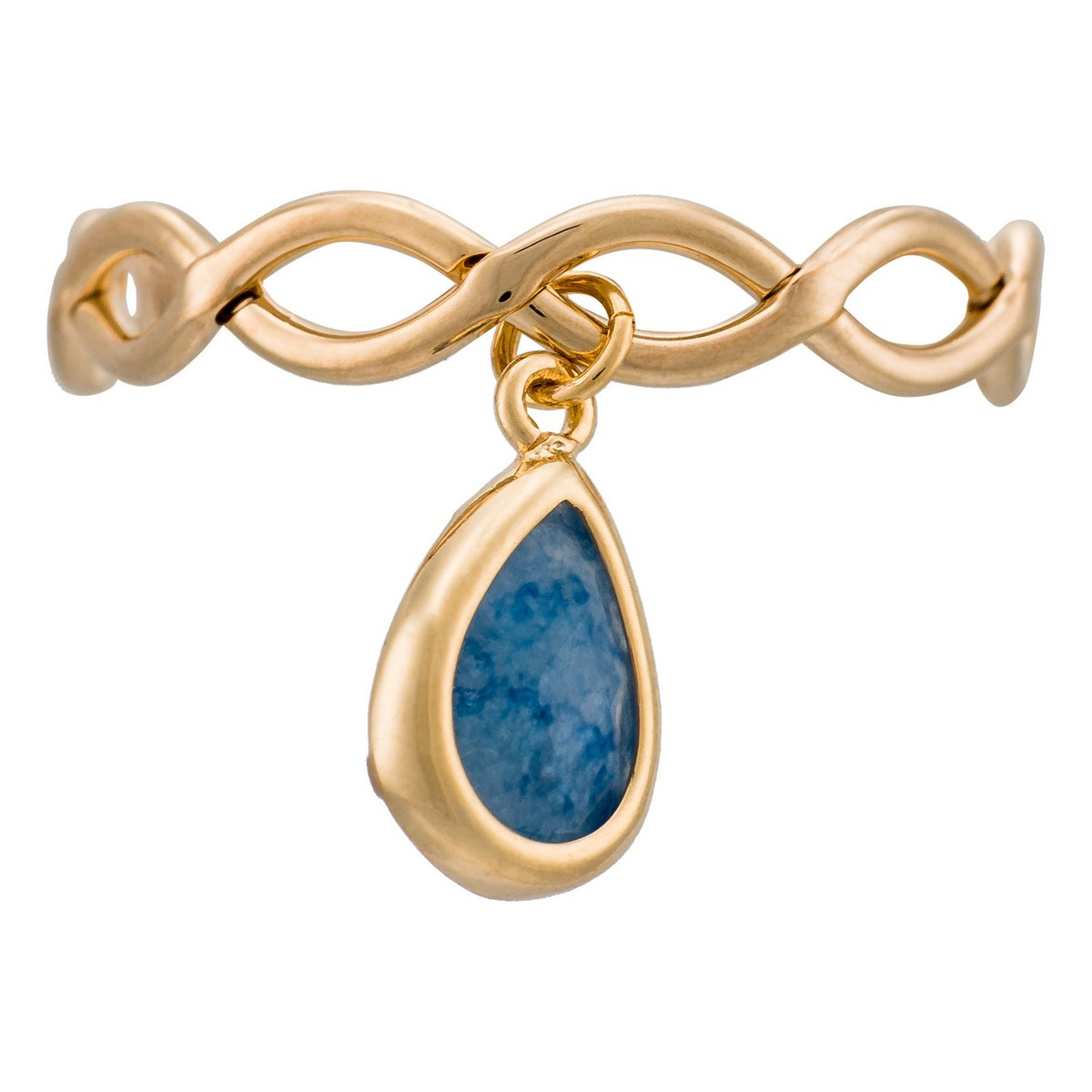 Bague "Athéna" Bague Ajustable "Fusionelle" Aventurine bleue Laiton doré