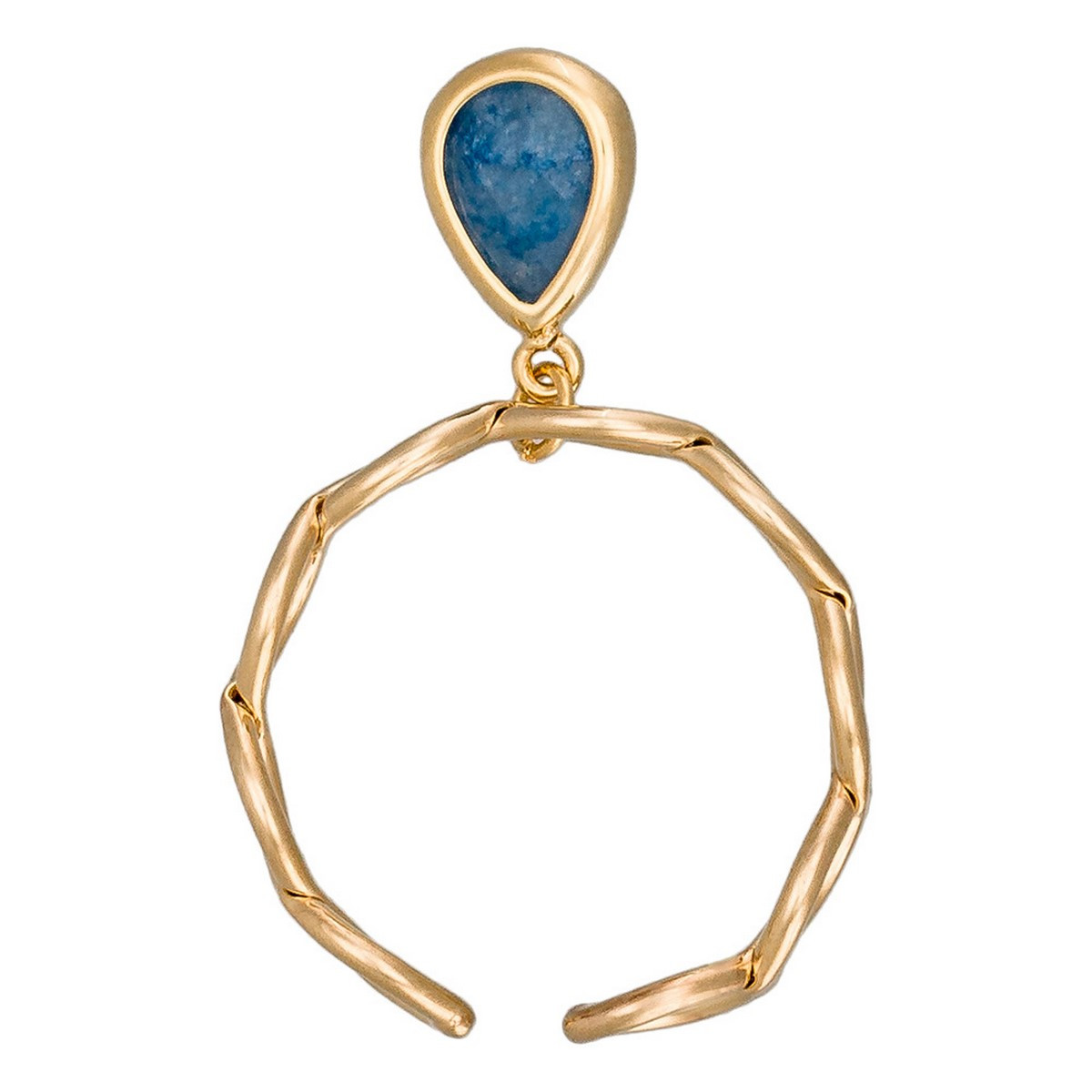 Bague "Athéna" Bague Ajustable "Fusionelle" Aventurine bleue Laiton doré