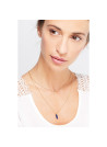 Collier "Gloriana" Agathe grise et Lapis bleu