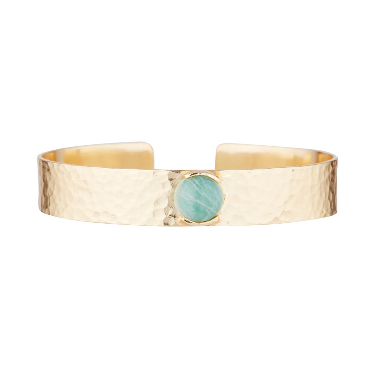 Bracelet jonc ouvert "Caroline" Amazonite verte