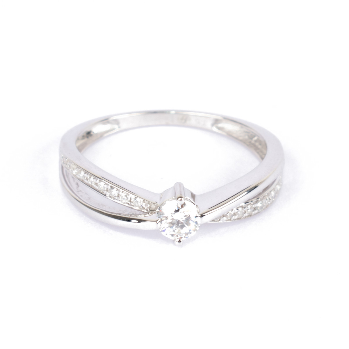 Solitaire Or Blanc 375 "JOLI" Diamants 0.27 cts Solitaire Or Blanc 375 "JOLI" Diamants 0,27 carat