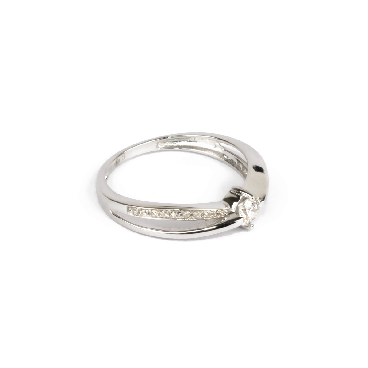 Solitaire Or Blanc 375 "JOLI" Diamants 0.27 cts Solitaire Or Blanc 375 "JOLI" Diamants 0,27 carat