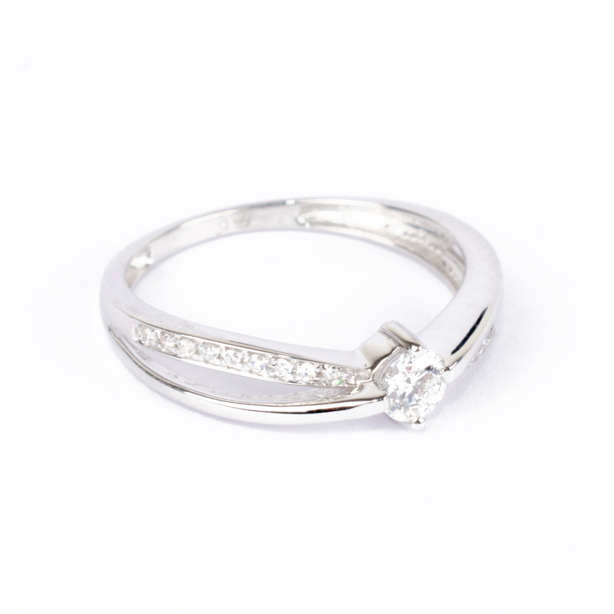 Solitaire Or Blanc 375 "JOLI" Diamants 0.27 cts Solitaire Or Blanc 375 "JOLI" Diamants 0,27 carat