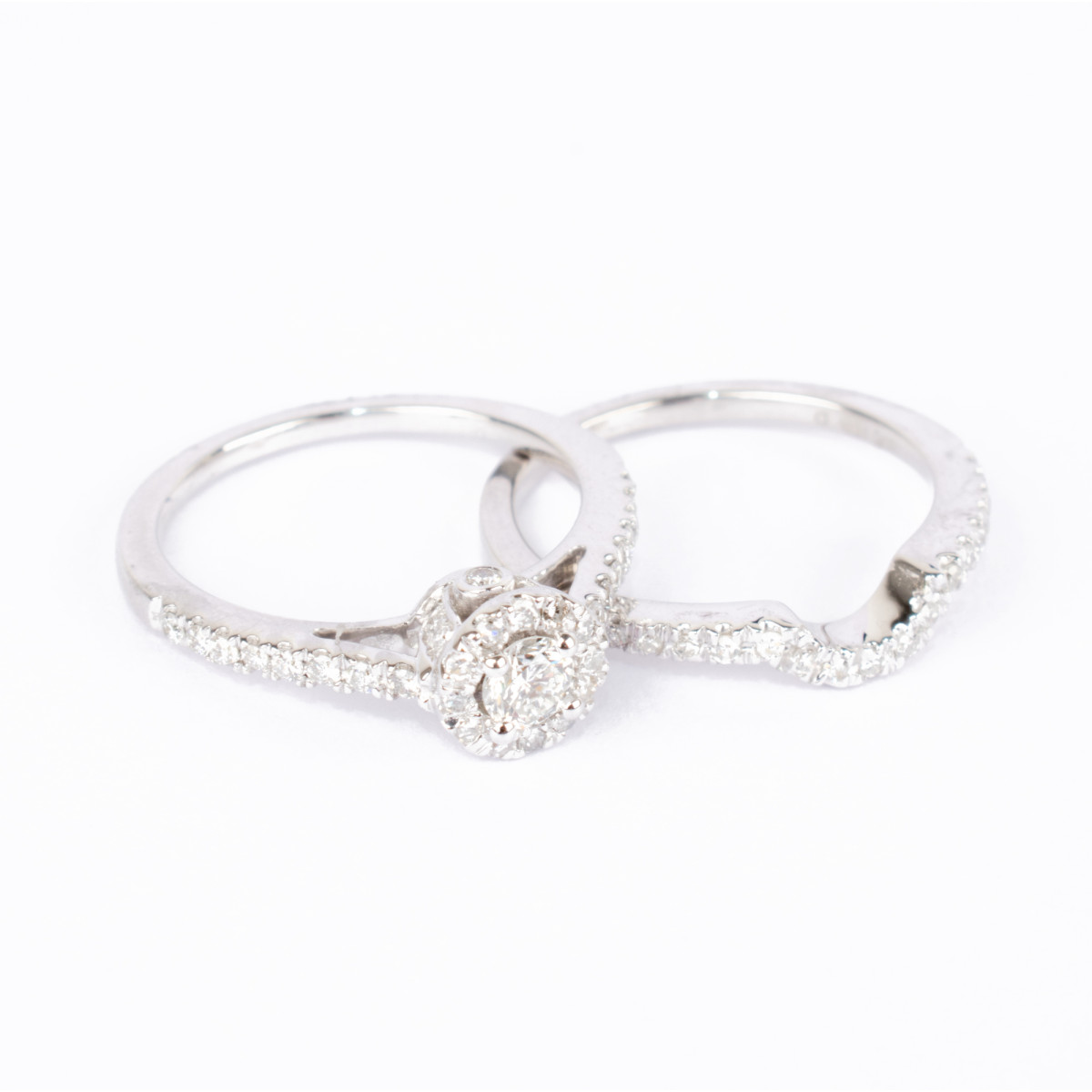 Bague Or Blanc 375 "DUO MAJESTÉ" Diamants 0.51 cts Bague Or Blanc 375 "DUO MAJESTÉ" Diamants 0,51 carat