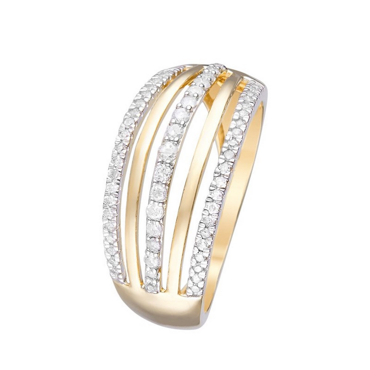 Bague "Déclaration" Diamants 0,25/59 Bague "Déclaration" Or jaune et Diamants