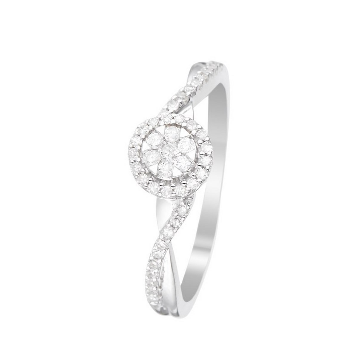 Bague "Mon Idéal Bague " Coralie" Or blanc et Diamant