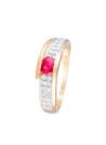 Bague "Jaipur" Diamants 0,28/28 & Rubis 0,48/1