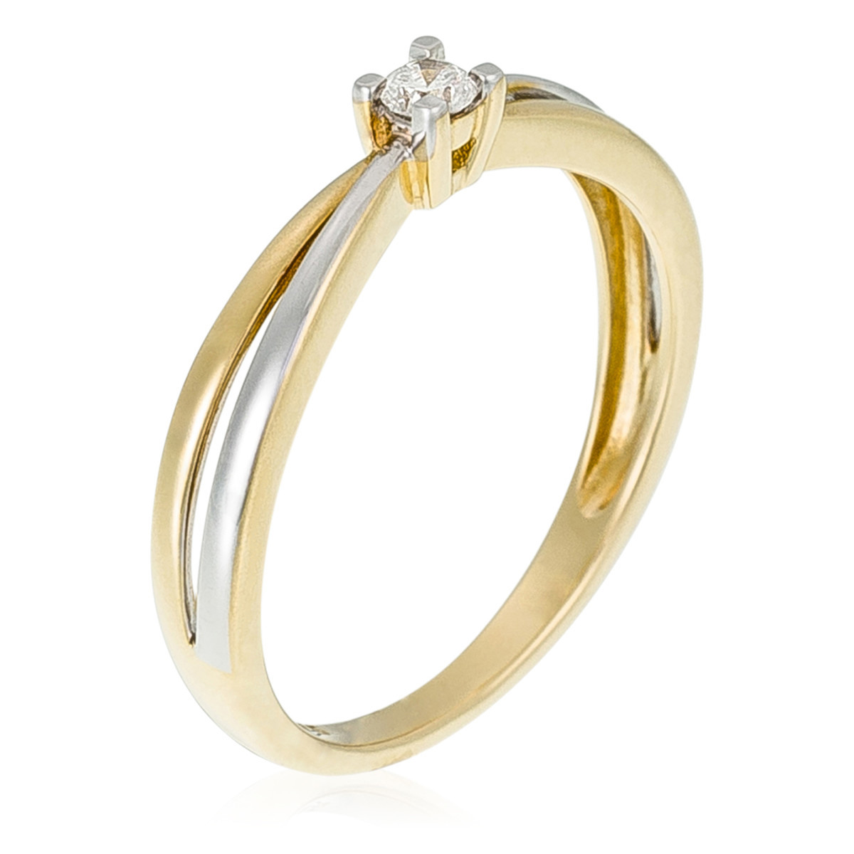 Bague MA BIEN AIMÉE Diamants 0,08ct/1 Bague " Euphrasie" Or bicolore et Diamant