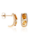 Boucles d'oreilles Or Jaune 375 "OLIVINES" Diamants et Pierres précieuses 3 carats