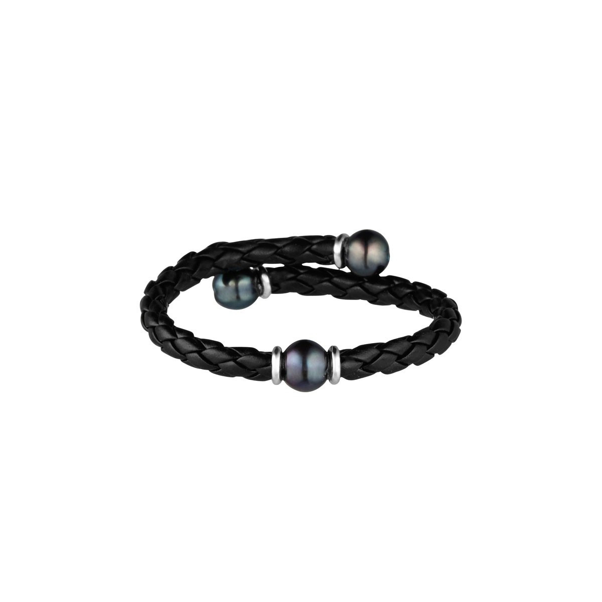 Bracelet perles de culture noires "Shamballa The Only One Noir"