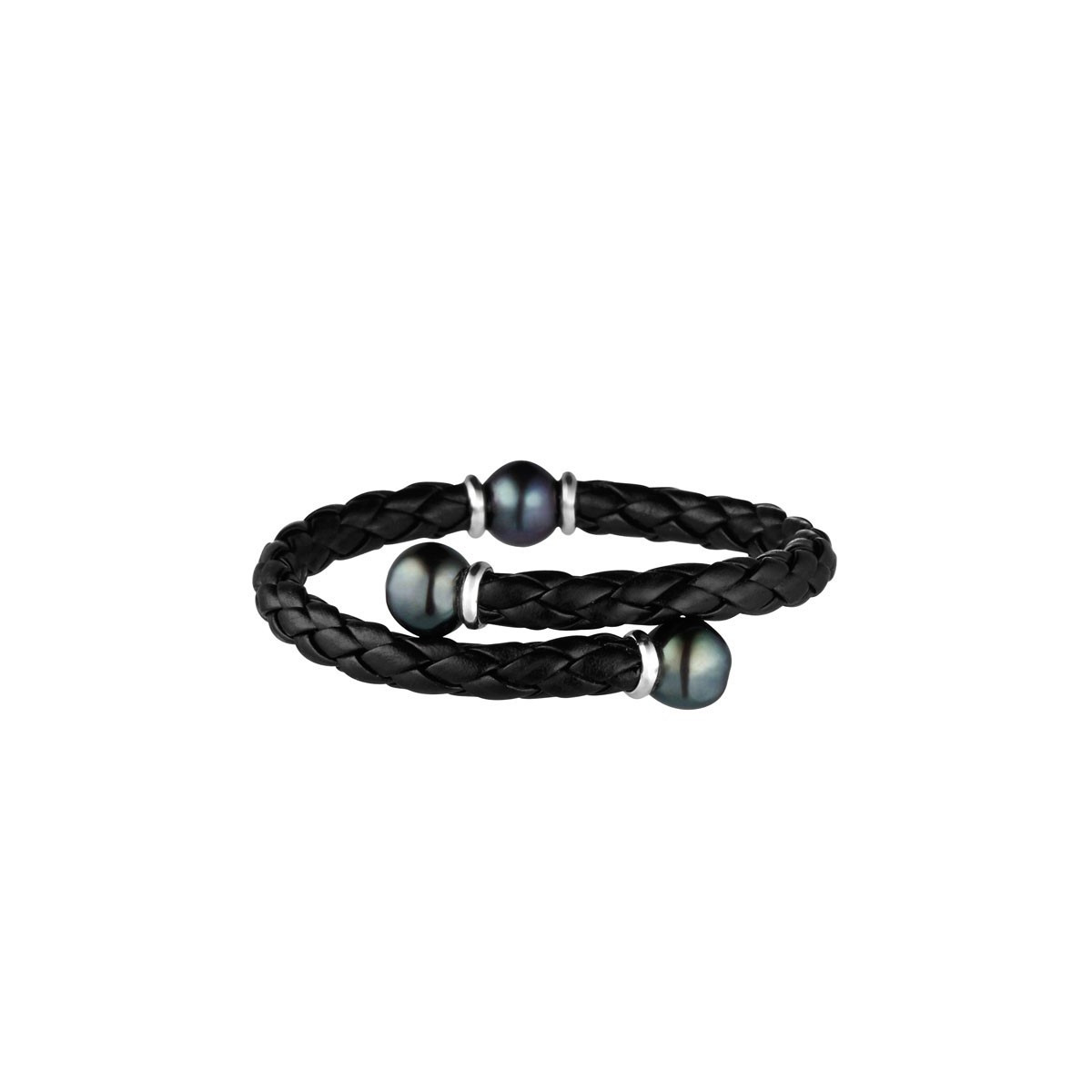 Bracelet perles de culture noires "Shamballa The Only One Noir"