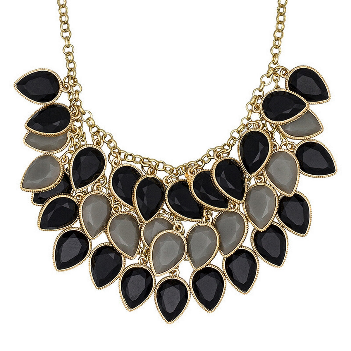 Parure Ethnique PLUIE PRÉCIEUSE noir Parure Ethnique "PLUIE PRÉCIEUSE" Boucles d'oreilles + Collier noir