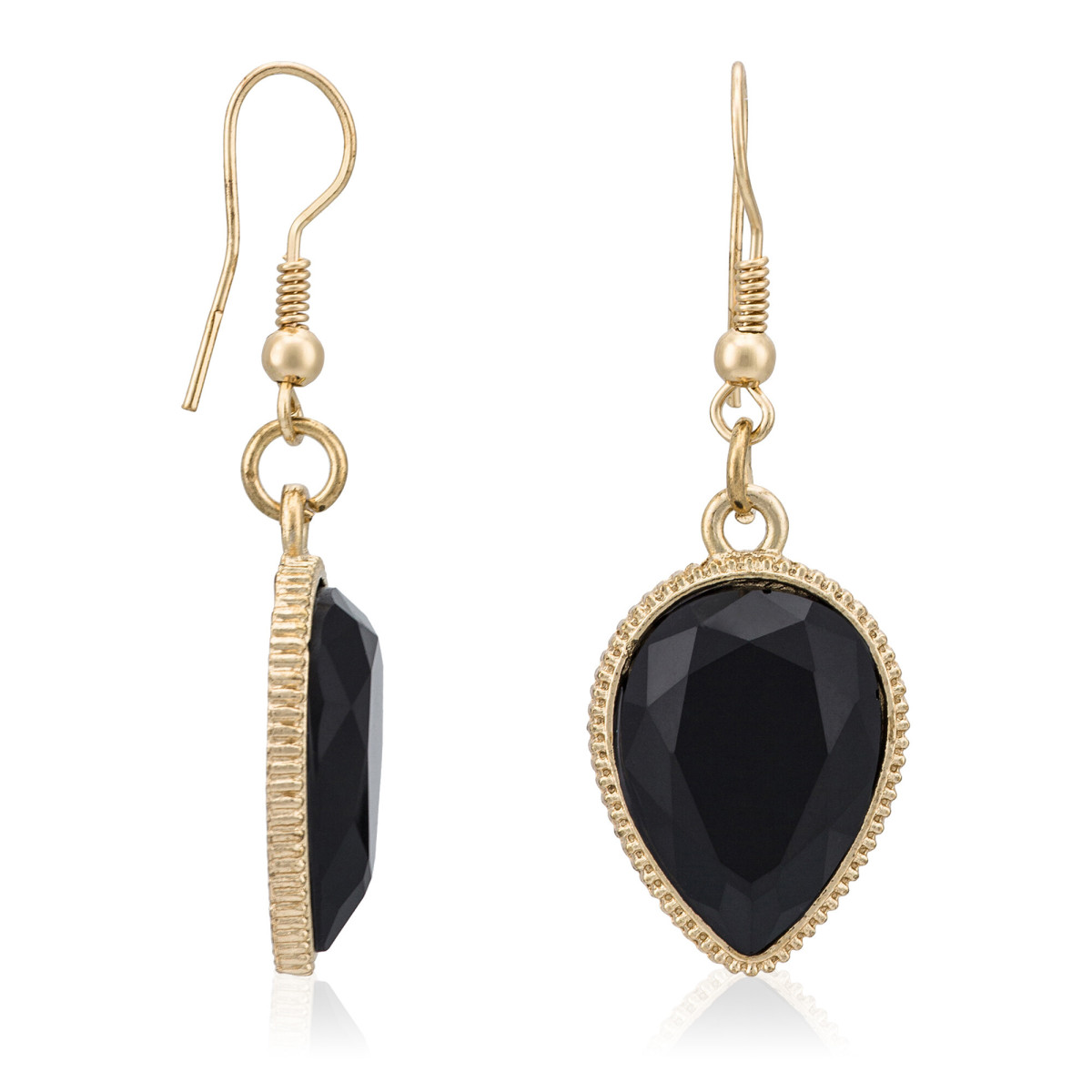 Parure Ethnique PLUIE PRÉCIEUSE noir Parure Ethnique "PLUIE PRÉCIEUSE" Boucles d'oreilles + Collier noir