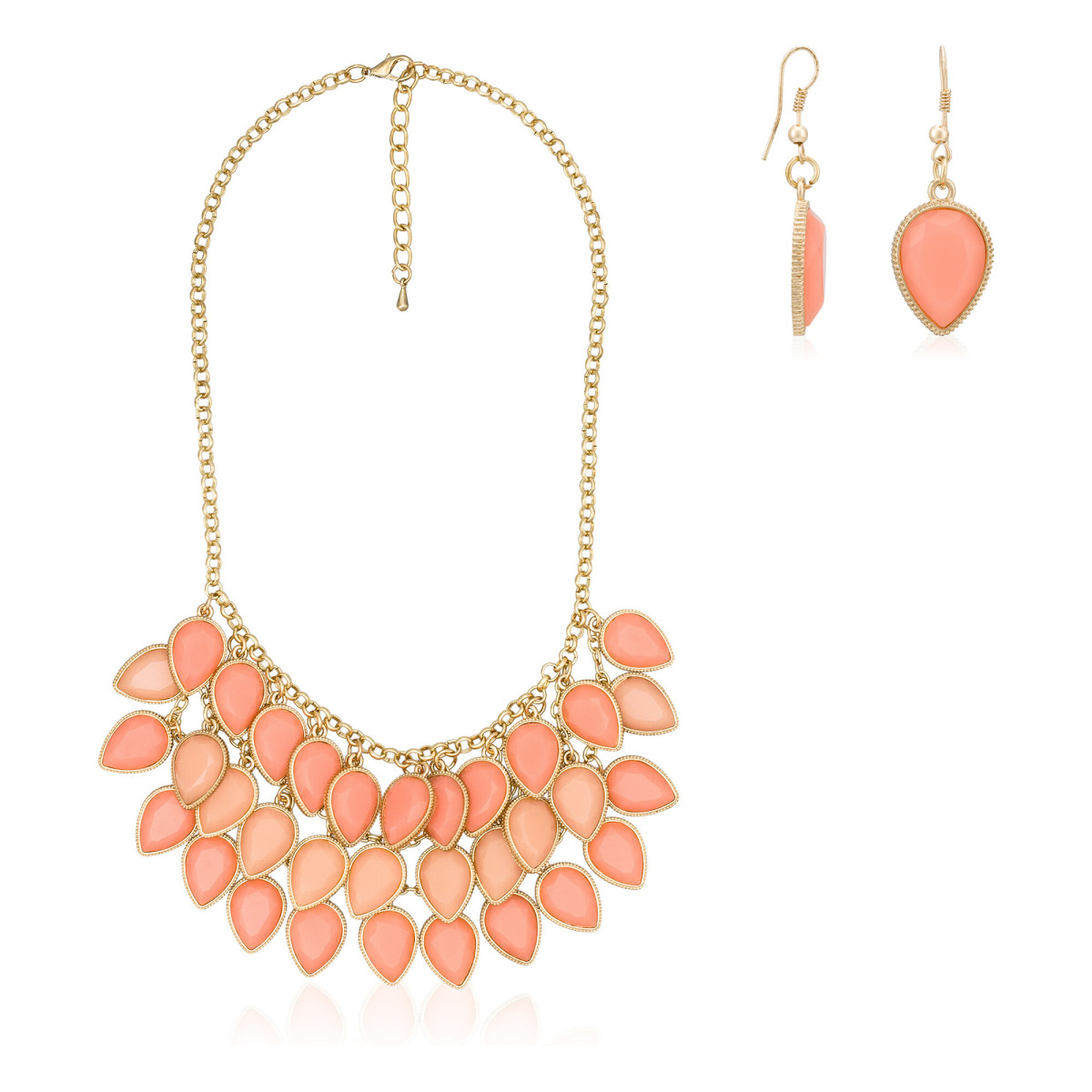 Parure Ethnique PLUIE PRÉCIEUSE rose Parure Ethnique "PLUIE PRÉCIEUSE" Boucles d'oreilles + Collier rose