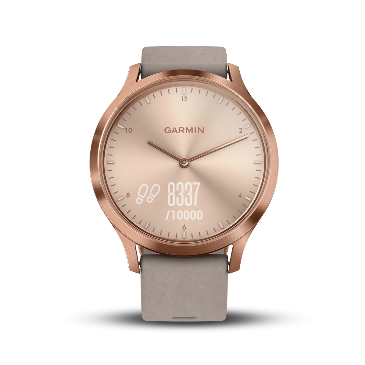 Montre connectée hybride Garmin VIVOMOVE HR, rosée bracelet daim gris, taille unique Montre connectée hybride Garmin VIVOMOVE HR, rosée bracelet daim gris, taille unique