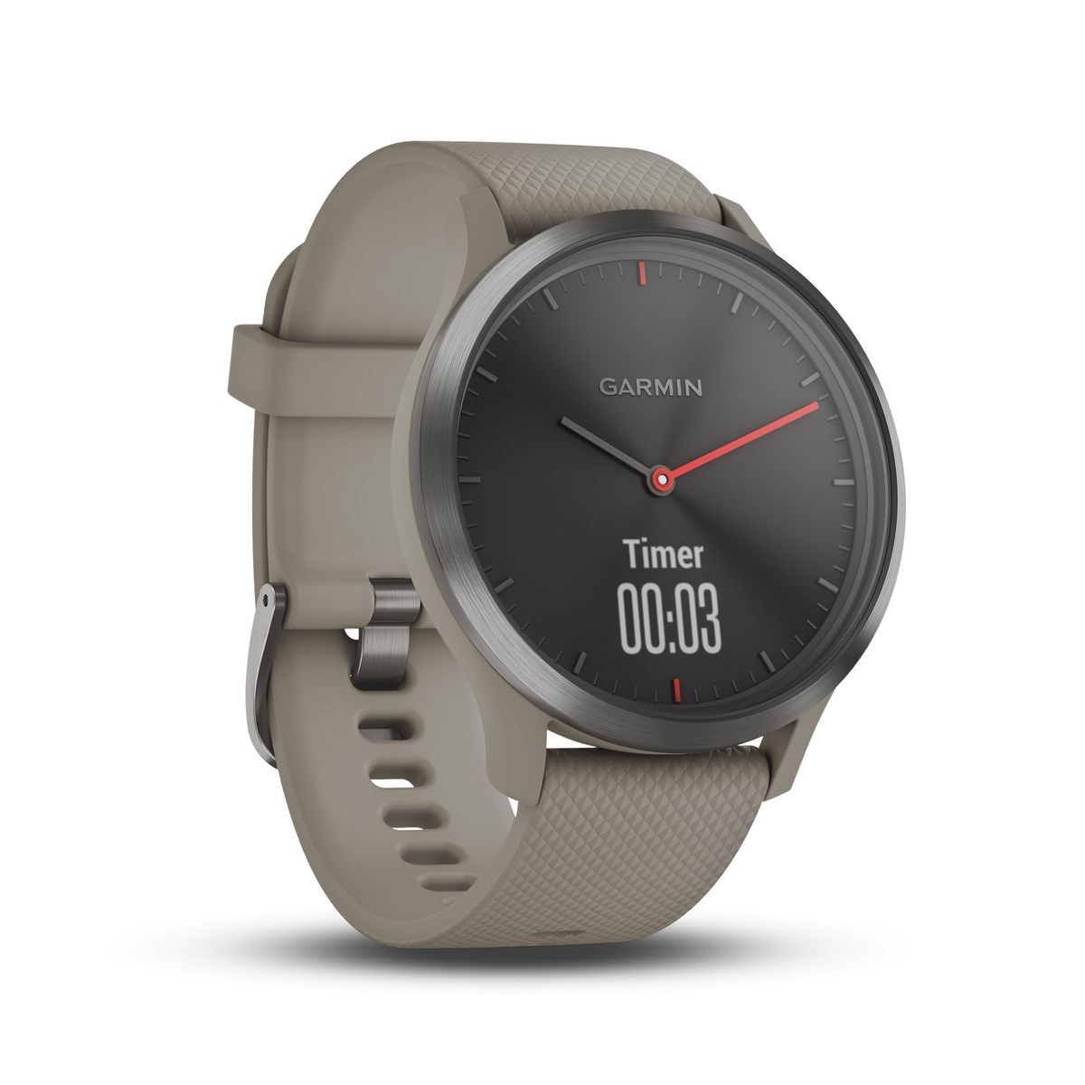 Montre connectée hybride Garmin VIVOMOVE HR, noir bracelet beige, taille unique Montre connectée hybride Garmin VIVOMOVE HR, noir bracelet beige, taille unique