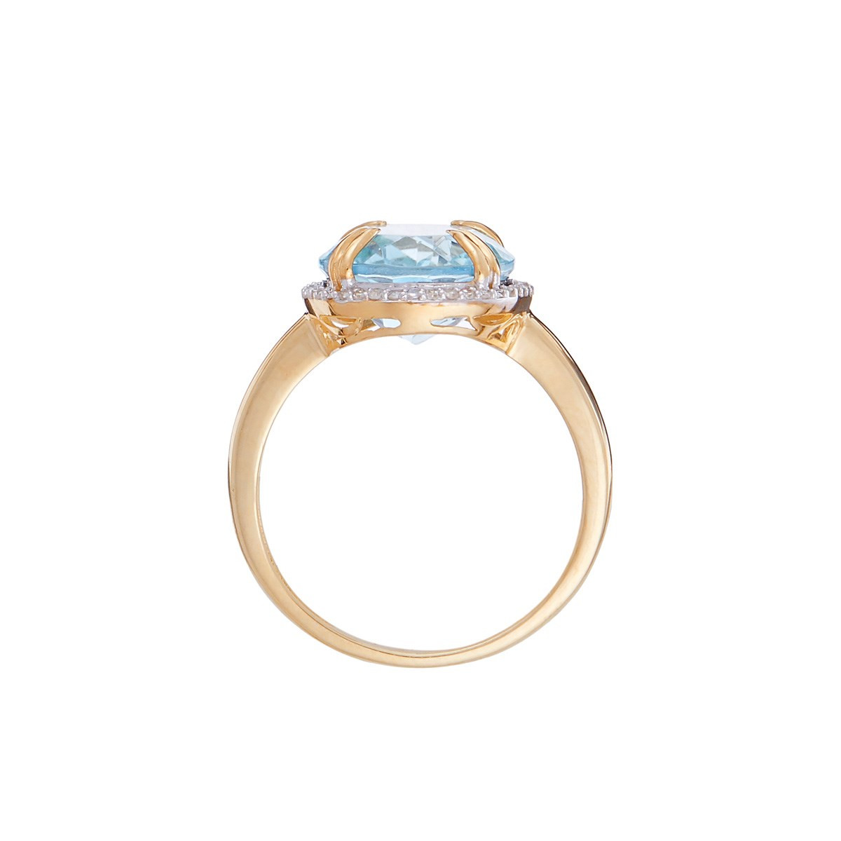 Bague Or Jaune ''TOPAZISSIME'' D 0,10/32 & Topaze Bleue 7/1 Bague " Elvire" Or jaune et Topaze