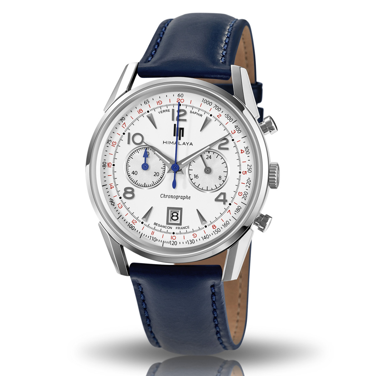 Montre homme LIP "HIMALAYA 40" chronographe blanc argenté - 671593