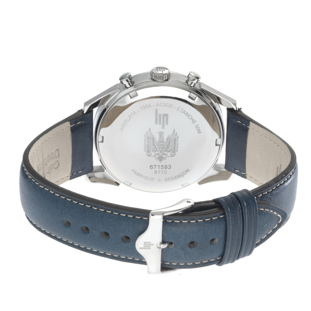 Montre LIP "HIMALAYA 40" Blanc argenté - 671593 Montre homme LIP "HIMALAYA 40" chronographe blanc argenté - 671593