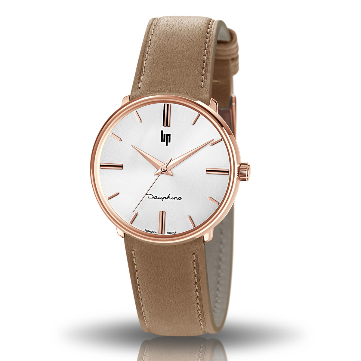 Montre LIP "DAUPHINE 34" Argenté - 671916 Montre mixte LIP "DAUPHINE 34" Doré Rose - 671916