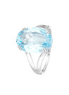 Bague Or Blanc ''PATTAYA'' D 0,05/2 & Topaze Bleue 6,4/1