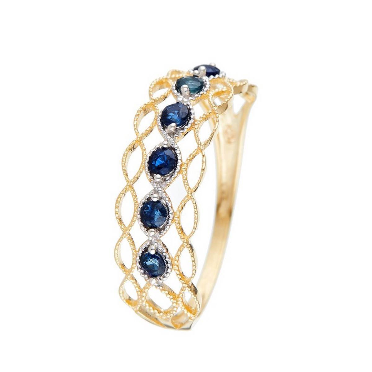 Bague "Pianosa Saphir" Or jaune et Diamants