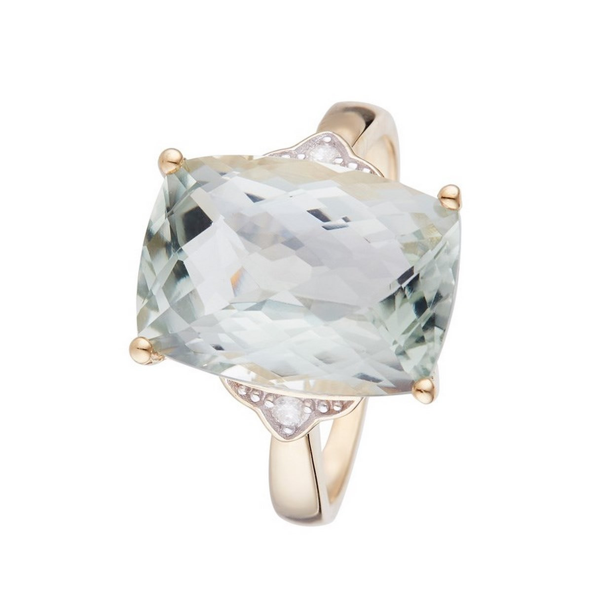 Bague " Priscille" Or jaune et Quartz