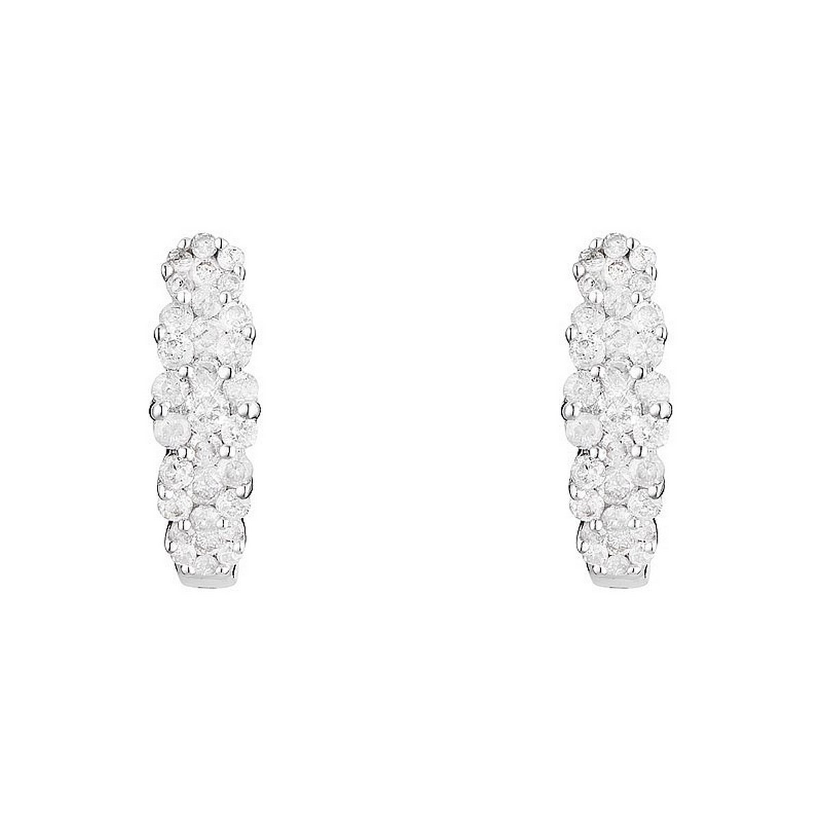Boucles d'oreilles Or Blanc ''MERVEILLES DE LUMIÈRES'' Diamants 0,50/62 Boucles d'oreilles "Priscille" Or blanc et Diamant