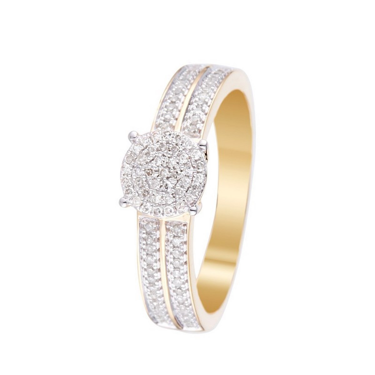 Bague Or Jaune "TOI QUE J'AIME" Diamants 0,20/92 Bague " Coline" Or jaune et Diamant