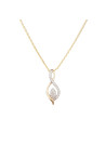 Pendentif Or Jaune ''LUNA'' Diamants 0,07/22 + chaîne en vermeil offerte