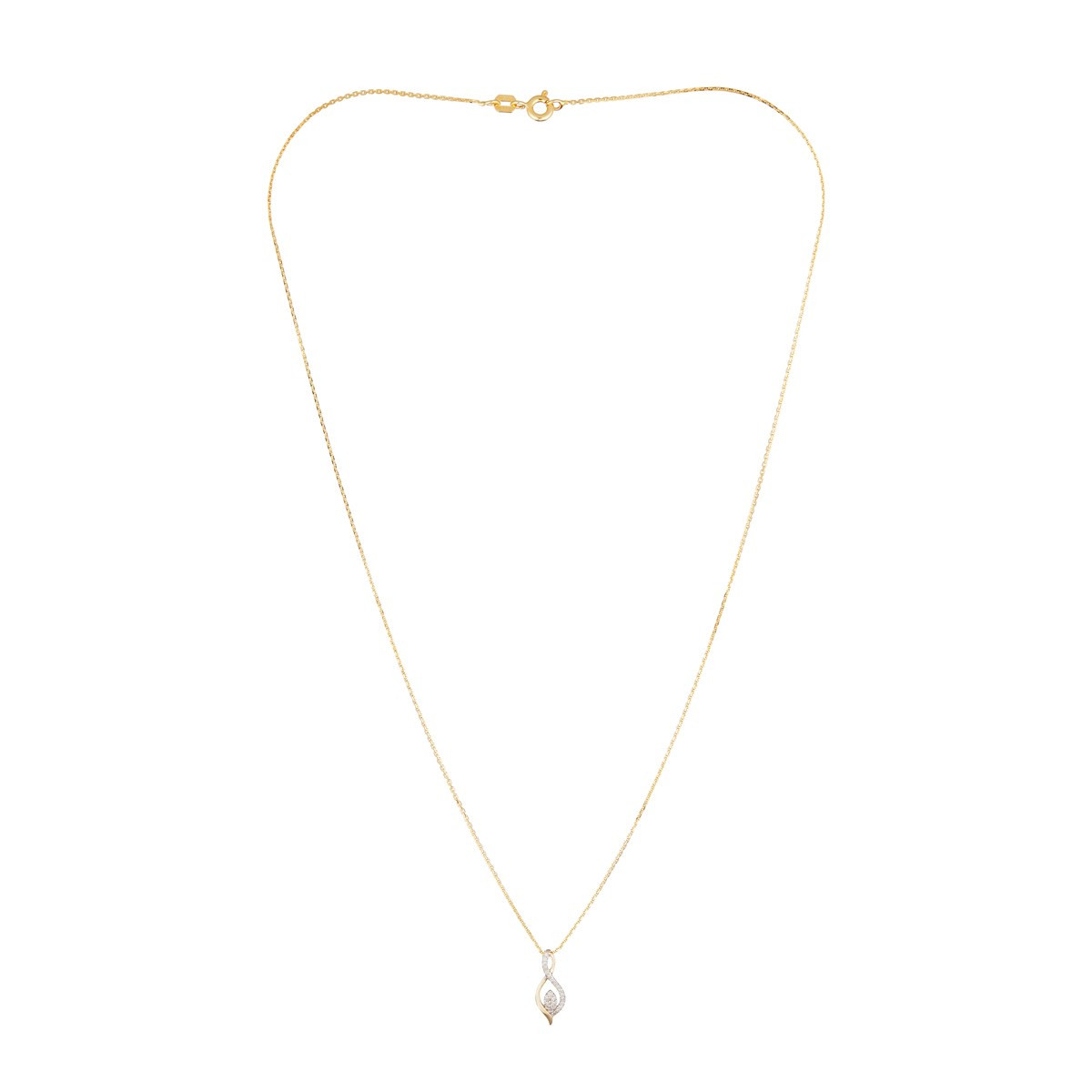 Pendentif Or Jaune ''LUNA'' Diamants 0,07/22 + chaîne en vermeil offerte Pendentif Or Jaune "LUNA" Diamants 0,07 carat + chaîne vermeil offerte