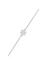 Bracelet Or Blanc ''A LA FOLIE, POUR LA VIE'' Diamants 0,15/7