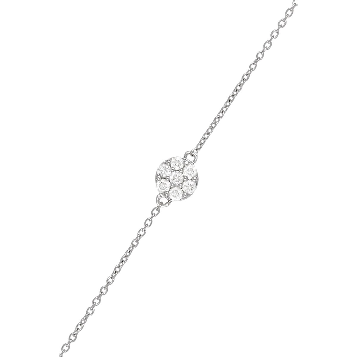 Bracelet Or Blanc ''A LA FOLIE, POUR LA VIE'' Diamants 0,15/7 Bracelet chaine Or Blanc "A LA FOLIE, POUR LA VIE" Diamants 0,15 carat