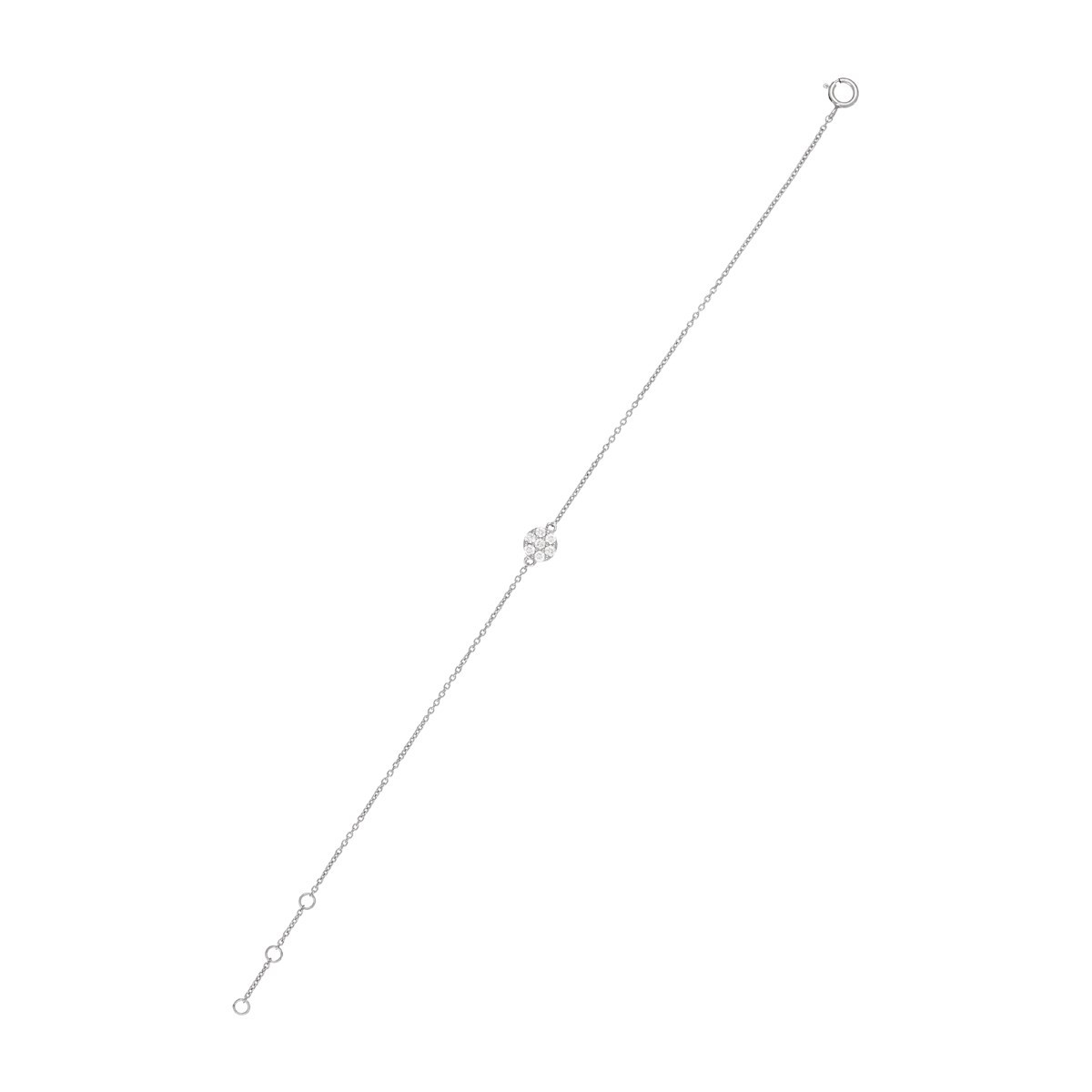 Bracelet Or Blanc ''A LA FOLIE, POUR LA VIE'' Diamants 0,15/7 Bracelet chaine Or Blanc "A LA FOLIE, POUR LA VIE" Diamants 0,15 carat