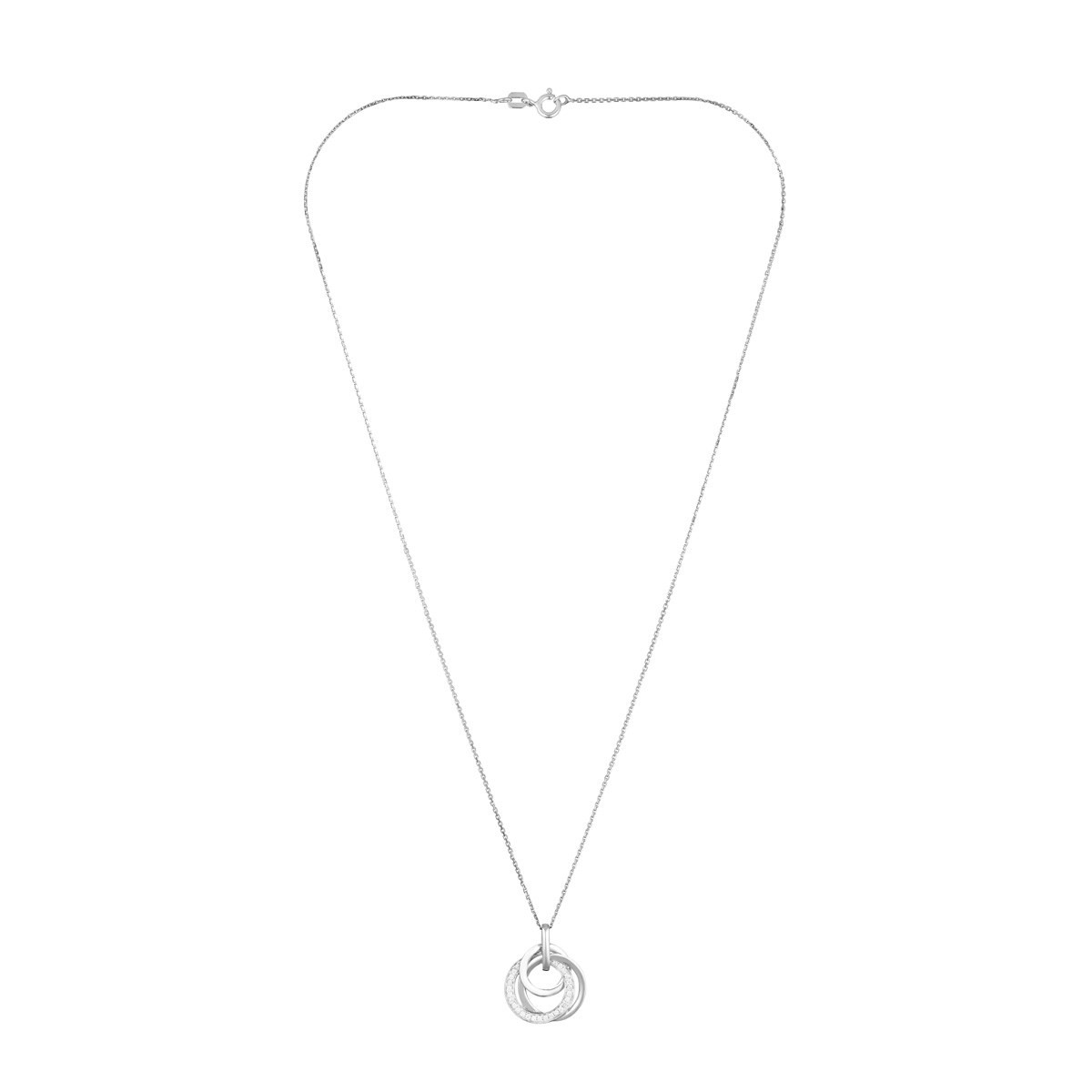 Pendentif Or Blanc ''CEUTA'' Diamants 0,17/28 + chaîne en argent offerte Pendentif "Ismérie" Or blanc et Diamant