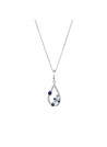 Pendentif Or Blanc ''SAPHIR ELIXIR'' D0,01/2 & Topaze Bleue 0,48/2 & Saphir 0,25/4