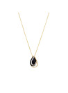 Pendentif Or Jaune ''GALAPAGOS'' D0,06/18 & Agathe Noire + chaîne en vermeil offerte