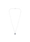 Pendentif Or Blanc ''VOLGA'' D0,03/8 & Saphir 0,58/8  + chaîne en argent offerte
