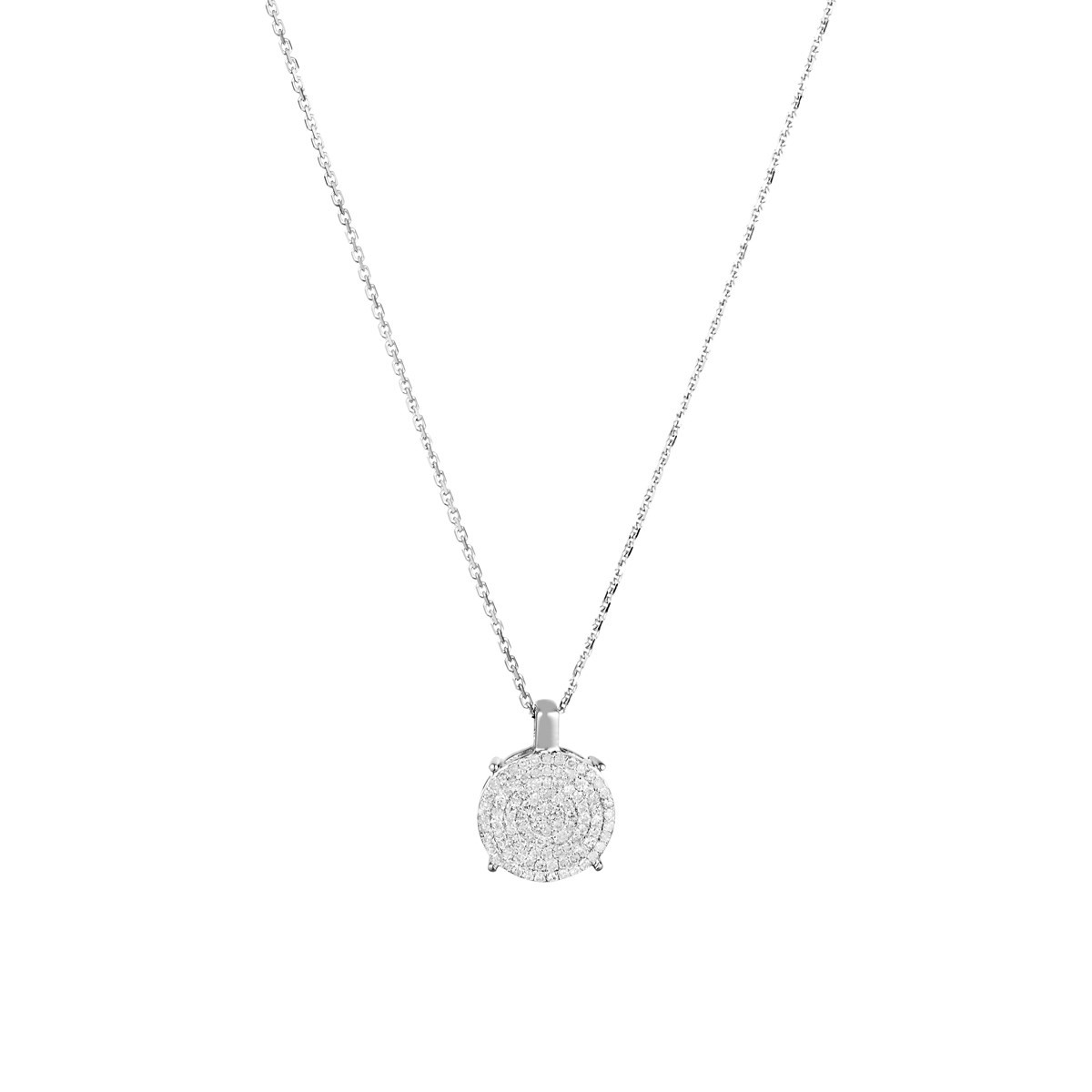 Pendentif Or Blanc ''SUBLISSIME'' Diamants 0,25/100 + chaîne en argent offerte Pendentif "Norina" Or blanc et Diamant