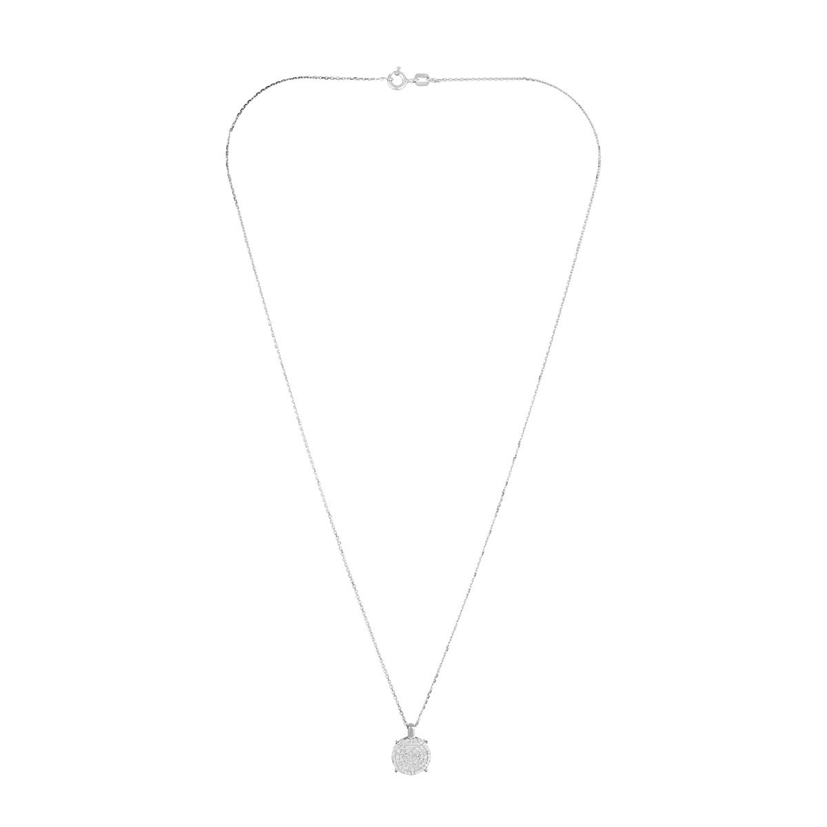 Pendentif Or Blanc ''SUBLISSIME'' Diamants 0,25/100 + chaîne en argent offerte Pendentif "Norina" Or blanc et Diamant