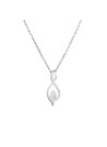 Pendentif Or Blanc ''LUNA'' Diamants 0,07/22 + chaîne en argent offerte