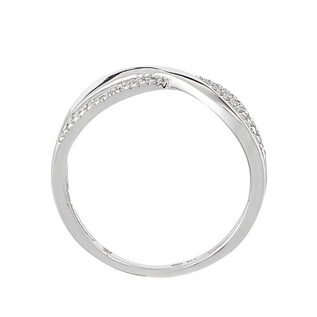 Bague Or Blanc ''CROISI DIVIN'' Diamants 0,10/50 Bague "Croisi Divin" Or blanc et Diamants