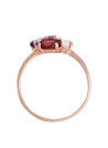 Bague Or Rose ''BARBARA'' Diamants 0,02/3 Améthyste 0,70/1, Rhodolite 0,66/1 & Rose Quartz 0,33/1