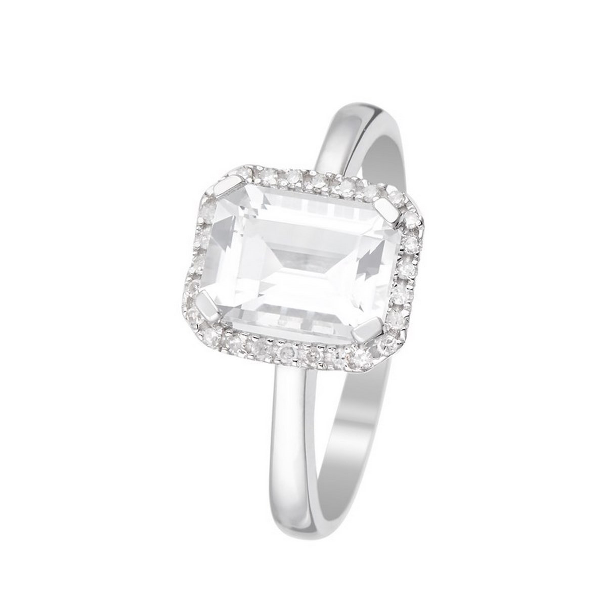 Bague "Maestromantique Topaze" Or blanc et Diamants