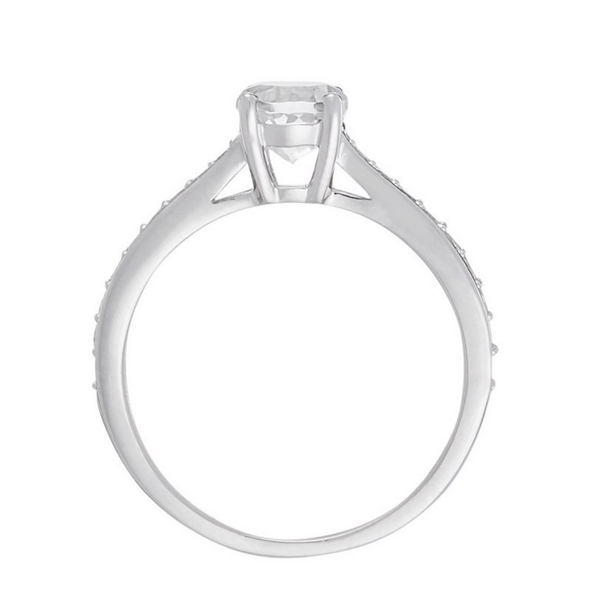 Bague Or Blanc ''HÉRA'' D 0,31/18 & Topaze Blanche 0,90/1 Bague " Ludivine" Or blanc et Topaze