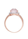 Bague Or Rose ''QUARTISSIME'' D 0,12/36 & Quartz Rose 2,7/1