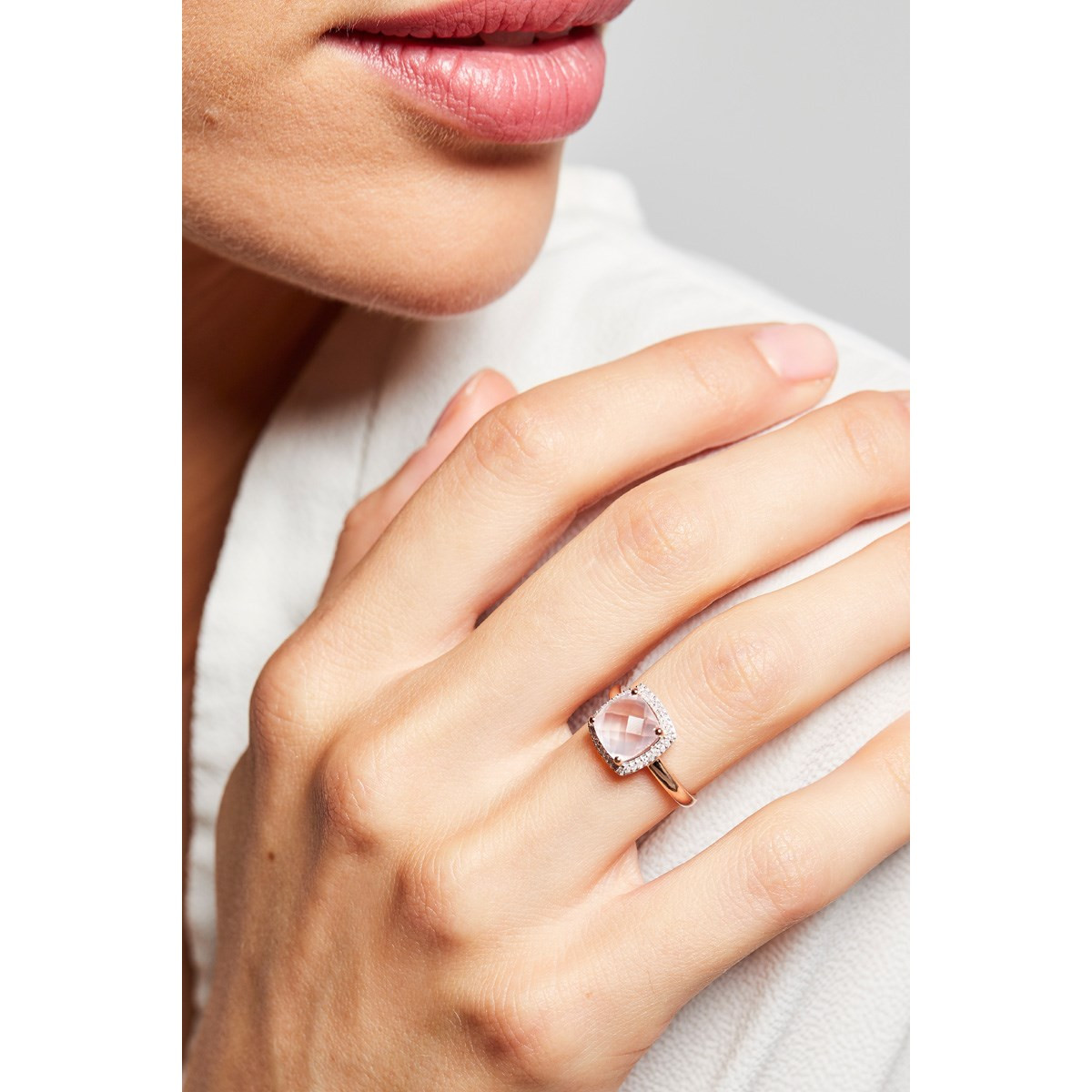 Bague "Quartissime Quartz" Or rose et Diamants