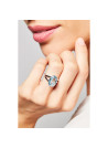 Bague Or Blanc ''PATTAYA'' D 0,05/2 & Topaze Bleue 6,4/1