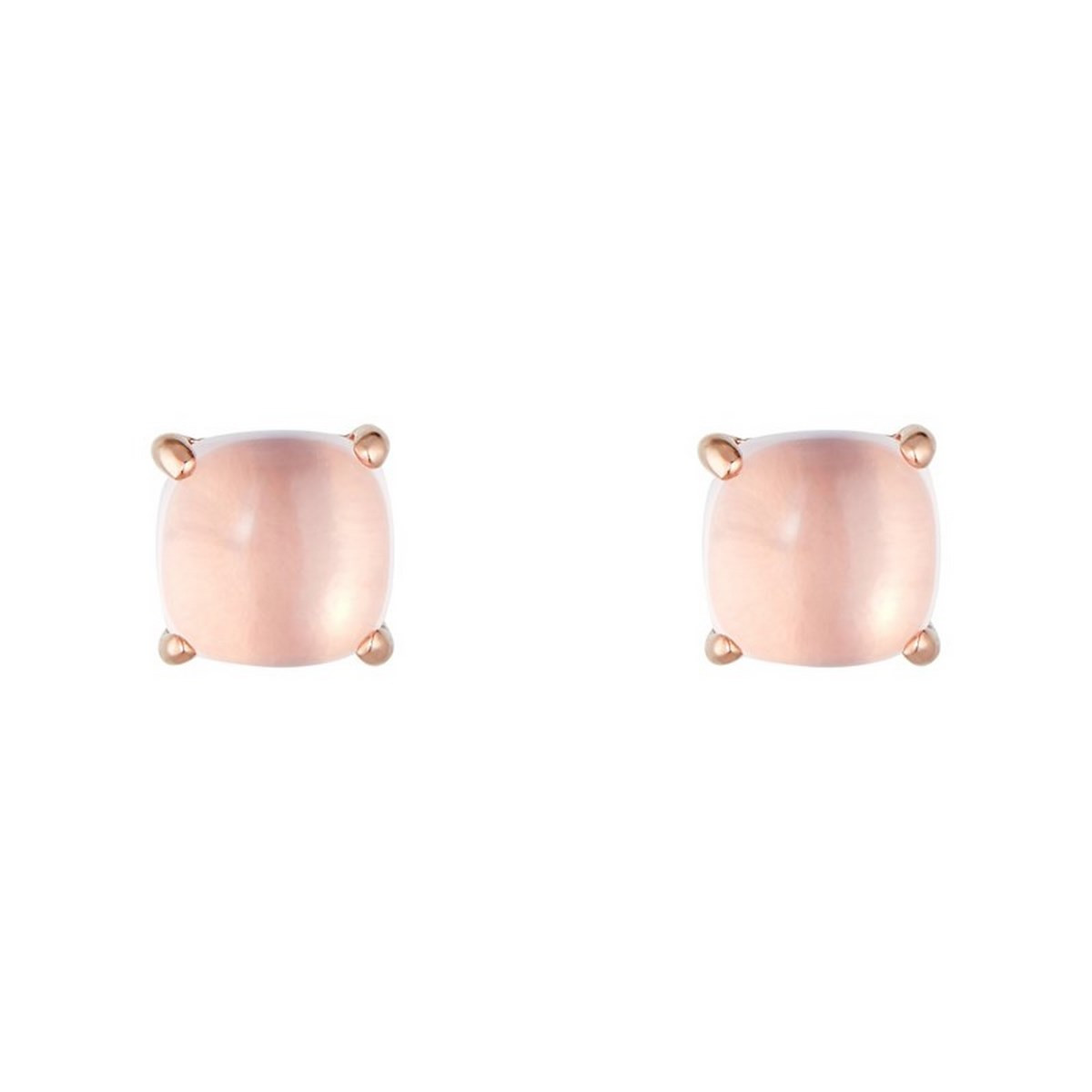 Boucles d'oreilles Or Rose ''ROSE DRAGÉE'' Quartz rose 2,4/1 Boucles d'oreilles Or Rose "ROSE DRAGÉE" Quartz rose 2,4 carat
