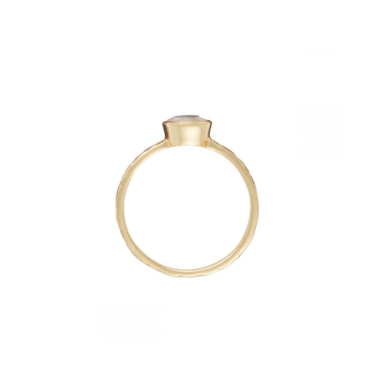 Bague "Equitante" Jade bleu et Rainbow moonstone Laiton doré